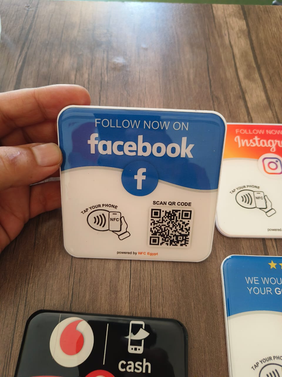 Coaster  resin epoxy 10x10cm NFC + Qr Dynamic changeable