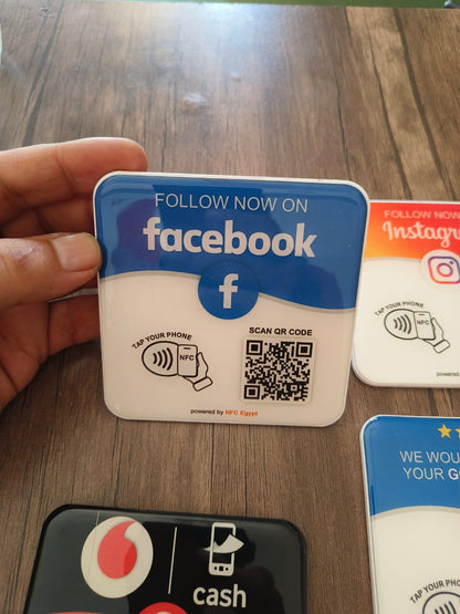 Coaster  resin epoxy 10x10cm NFC + Qr Dynamic changeable