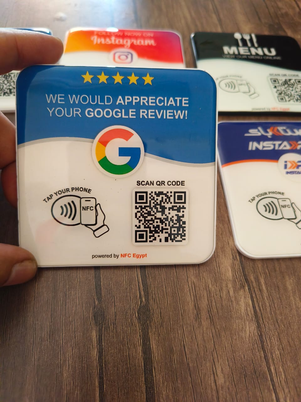 Coaster  resin epoxy 10x10cm NFC + Qr Dynamic changeable