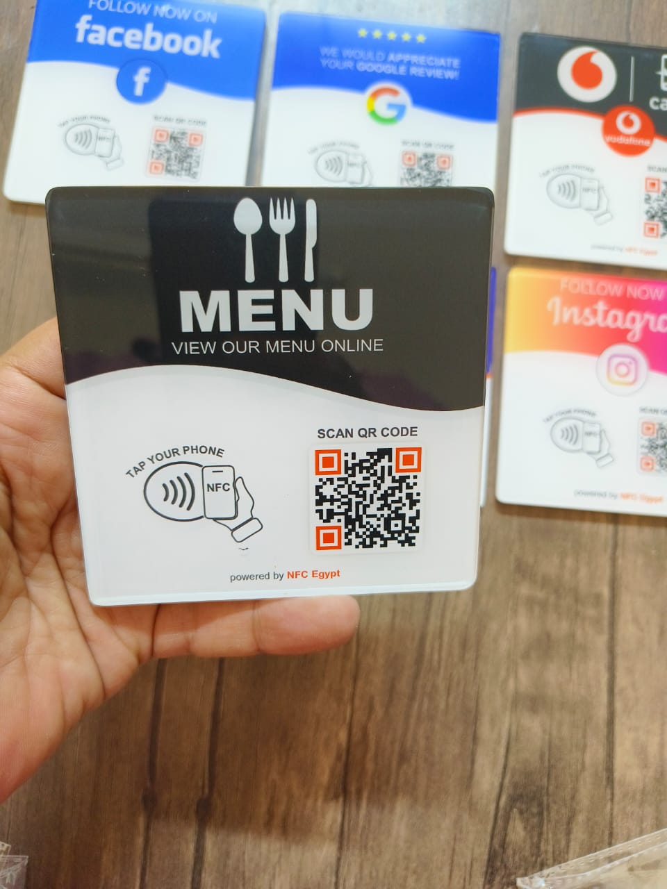 Coaster acrylic 10x10cm NFC + Qr Dynamic changeable