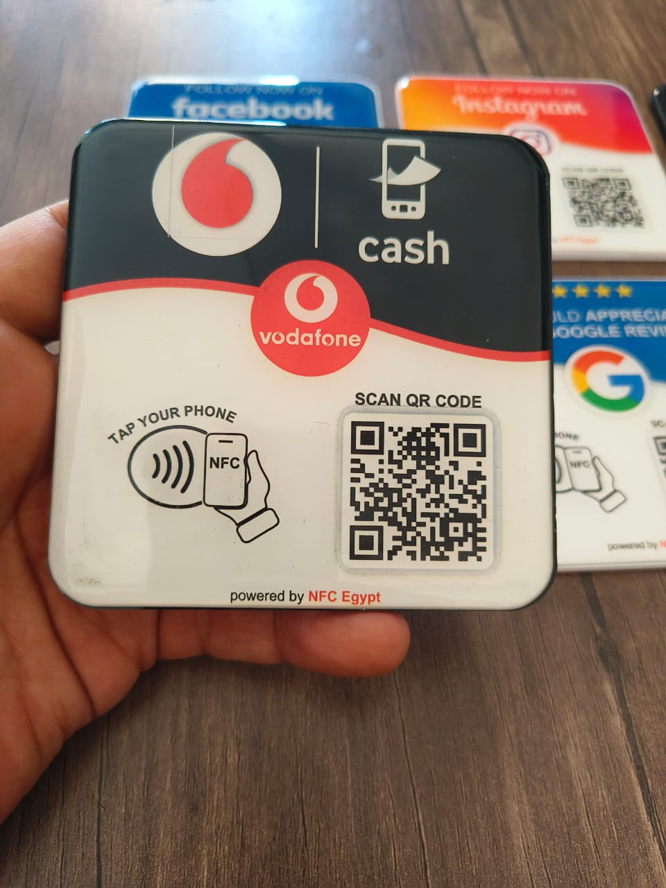 Coaster  resin epoxy 10x10cm NFC + Qr Dynamic changeable