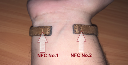 NFC Egypt Wristband Metal Bracelet  Leather coated- 13.56 MHZ